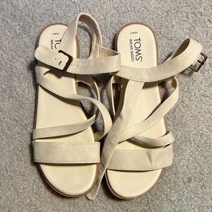TOMS Women's Beige Strappy Sandals
